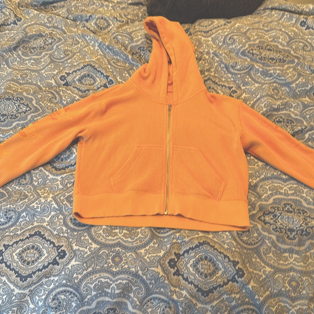 Boys Lie cropped zip up waffle texture